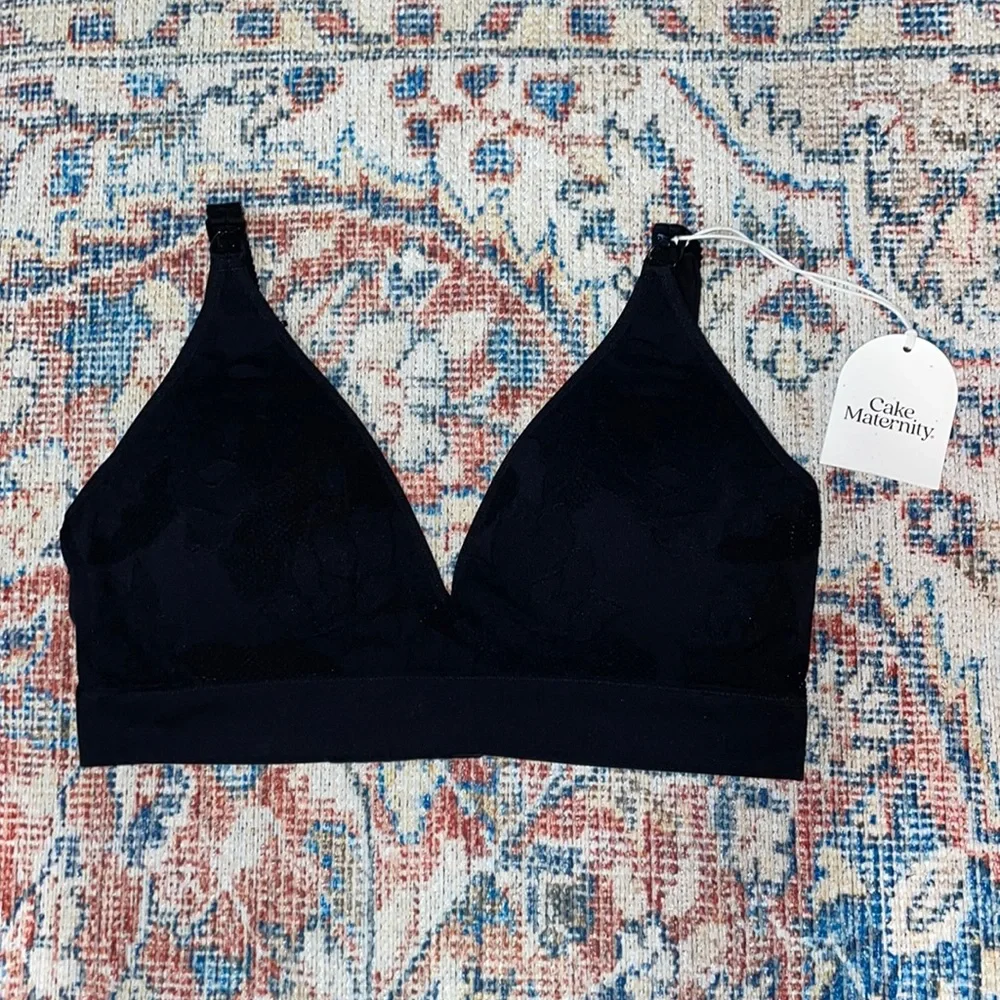 Cake Maternity Freckles Recycled Nursing Bra in Black SZ XL Petite NWT - Picture 3 of 5